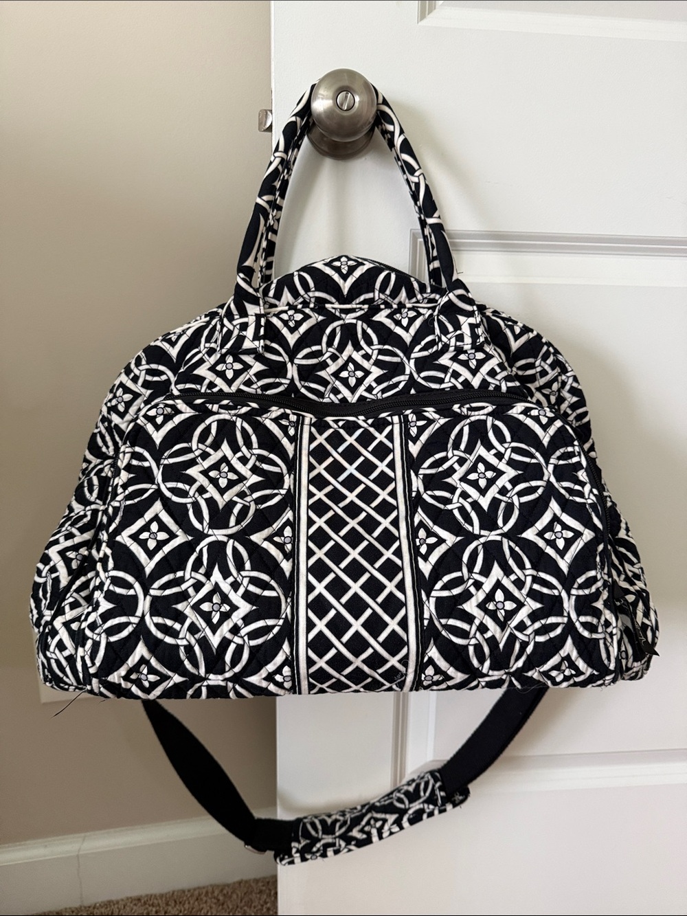 Vera Bradley Black & White Quilted Travel Bag